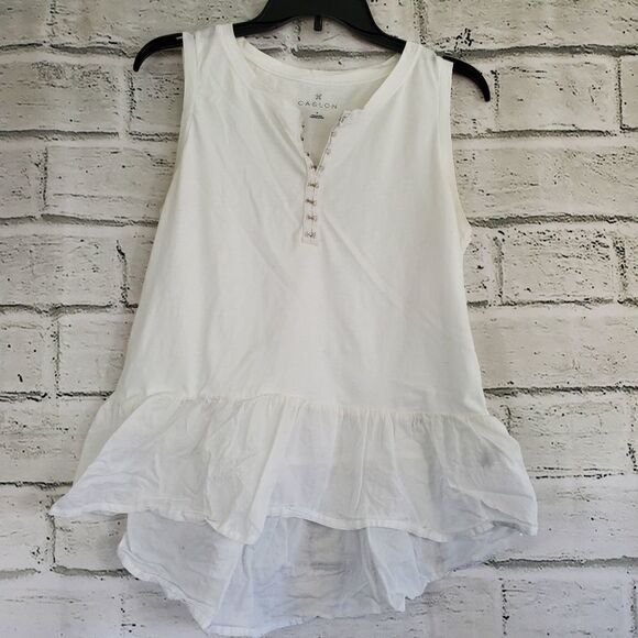 Caslon mixed media peplum top white - Picture 9 of 9